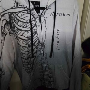 Iron Fist Anatomical Skeleton Zip-Up Hoodie